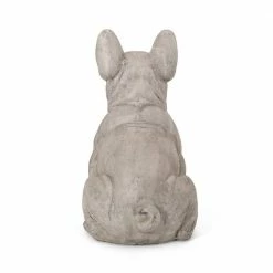 Noble House Delamore 16 in. Rustic White and Green French Bulldog Garden Statue -Breeze Decor Sales Store noble house garden statues 83167 66 1000