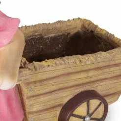 Noble House Saragus Pink and Brown Lightweight Concrete Rabbit Planter -Breeze Decor Sales Store pink and brown noble house plant pots 105961 4f 1000