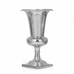 Noble House Osgood 23.5 in. Small Silver Aluminum Planter