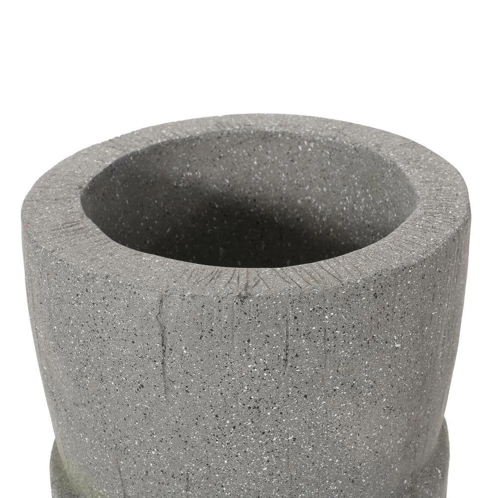 Noble House Pierpont 9.5 in. Stone Gray Concrete Lightweight Polynesian Decorative Planter 7 Noble House Pierpont 9.5 in. Stone Gray Concrete Lightweight Polynesian Decorative Planter - Image 7