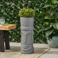 Noble House Pierpont 9.5 in. Stone Gray Concrete Lightweight Polynesian Decorative Planter 17 Noble House Pierpont 9.5 in. Stone Gray Concrete Lightweight Polynesian Decorative Planter -Breeze Decor Sales Store stone gray noble house plant pots 104994 31 1000