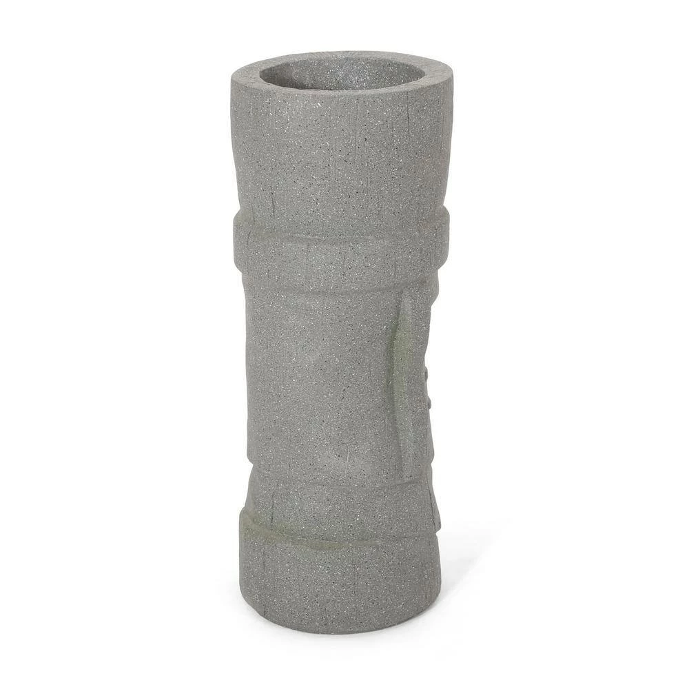Noble House Pierpont 9.5 in. Stone Gray Concrete Lightweight Polynesian Decorative Planter 4 Noble House Pierpont 9.5 in. Stone Gray Concrete Lightweight Polynesian Decorative Planter - Image 4