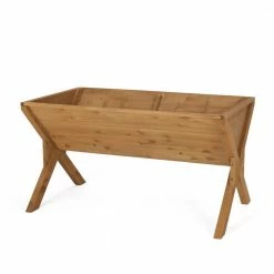 Noble House Axelle 47 in. Teak Firwood Trough Planter