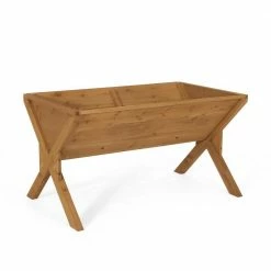 Noble House Axelle 47 in. Teak Firwood Trough Planter -Breeze Decor Sales Store teak noble house planter boxes 106979 66 1000