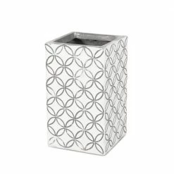 Noble House Wolfeboro 18.5 in. Tall White with Gray Lightweight Concrete Outdoor Planter