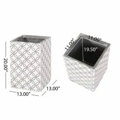 Noble House Wolfeboro 20 in. and 18.5 in. Tall White with Gray Lightweight Concrete Outdoor Planter Set (2-Pack) -Breeze Decor Sales Store white and gray noble house plant pots 107703 c3 1000