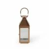 Noble House Kestrel Rose Gold Candle 15.50 in. Stainless Steel Lantern
